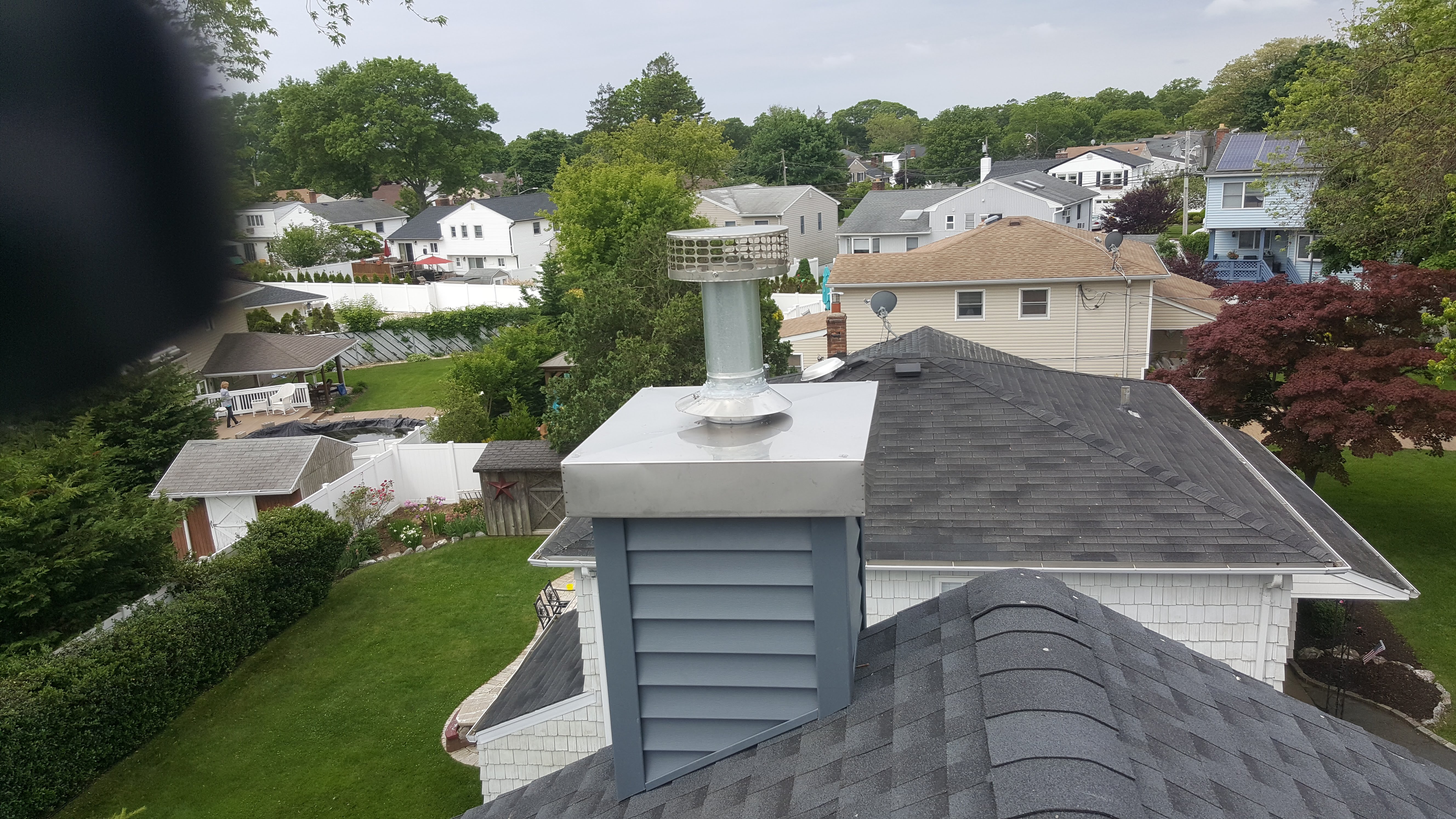 Complete chimney crown rebuild and waterproofing in East Hampton, New York